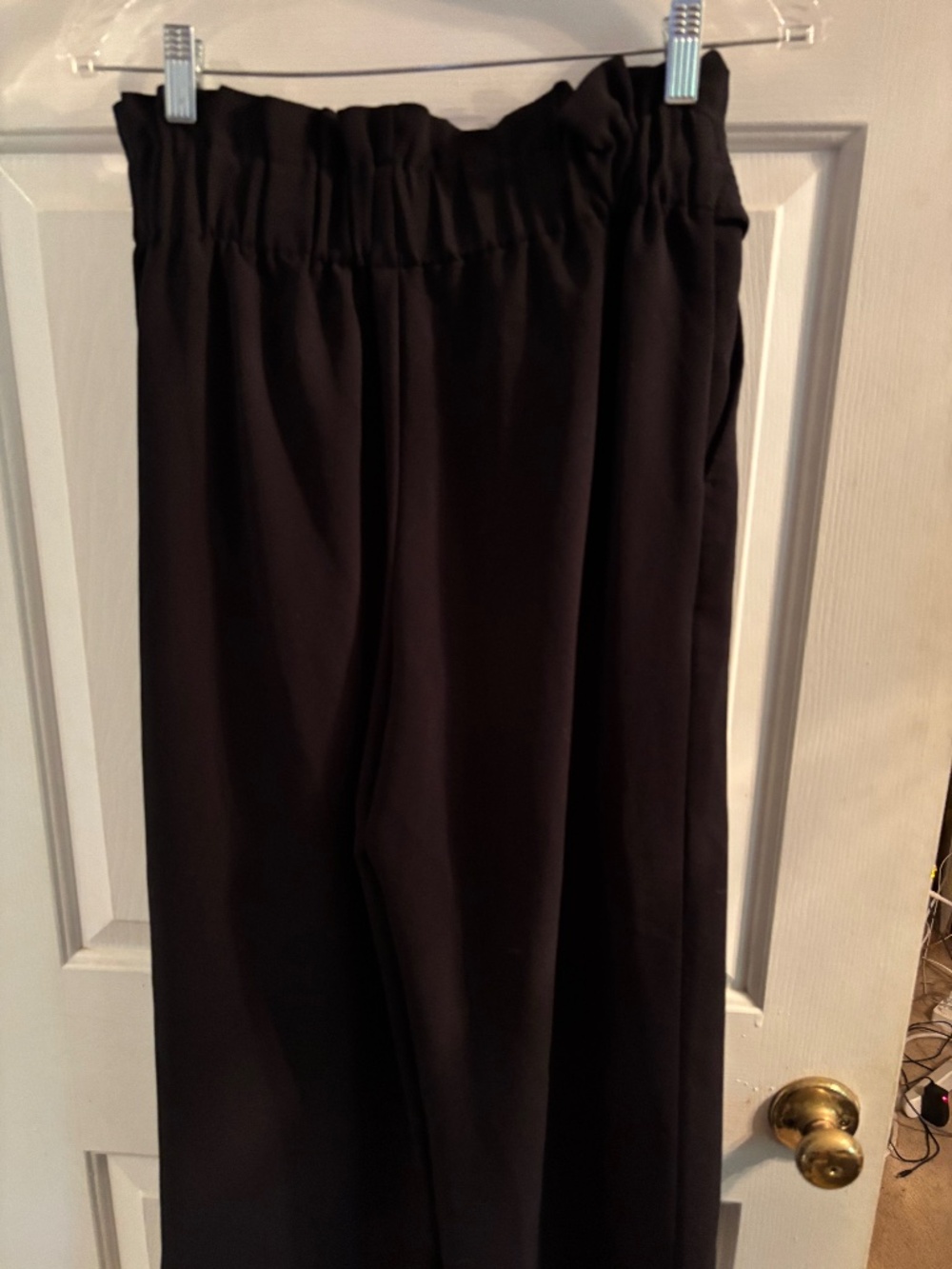 Madewell Black Fancy Belted Wide Leg Pants w/Pockets Size M